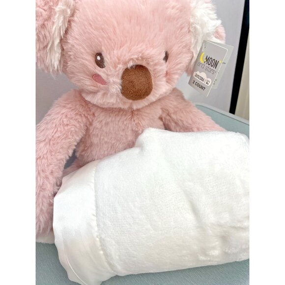 Baby Moon And Stars Walgreens Exclusive Pink Koala Plush Satin Trim Blanket Set - Picture 7 of 7